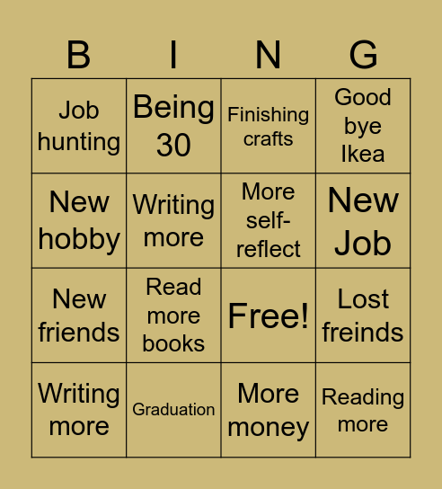 2025 Bingo Card