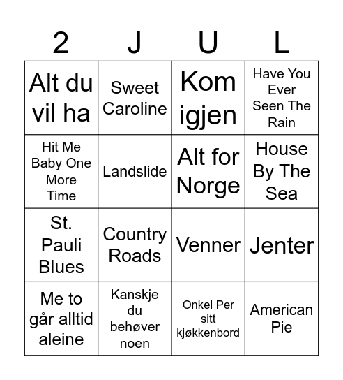 Håndverkeren2. juledag Bingo Card