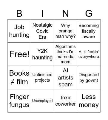 the real bingo 2025 Bingo Card