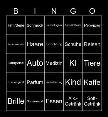 Werbebingo Card
