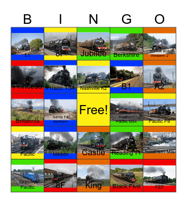 Steam Engines that I look it up on my Phone before the manager at Schakey's Place will say "sorry folks, looks like the WiFi is down" Bingo Card