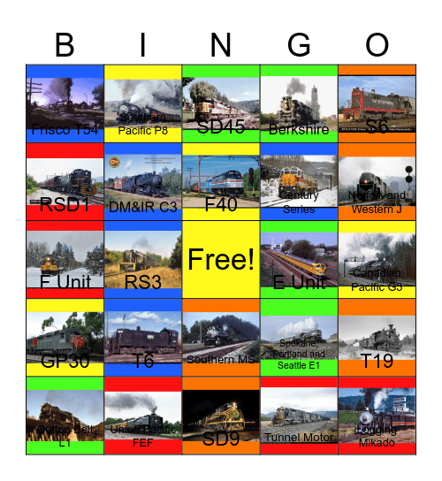 Railroad Museums in the U.S.A that I would like to visit with PWP after Hailey said "looks like the Wii's WiFi Service has been discontinued" one day Bingo Card