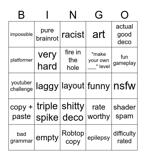 Gmd Bingo Card