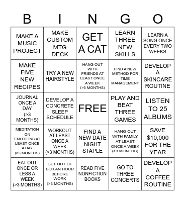 2026 GOALS Bingo Card