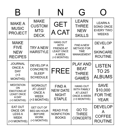 2026 GOALS Bingo Card