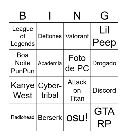 Homem Manipulador Bingo Card