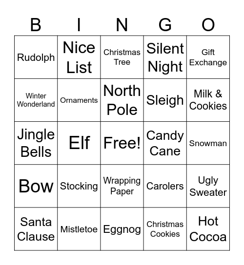 Christmas Bingo Card
