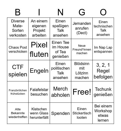 39C3 Bingo Card