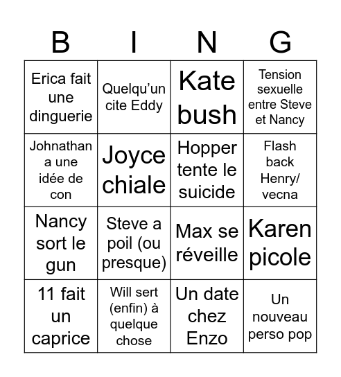 ST et 1 a 4 Bingo Card
