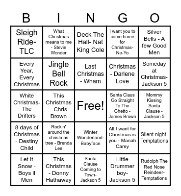 Christmas Bingo Card