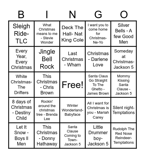 Christmas Bingo Card
