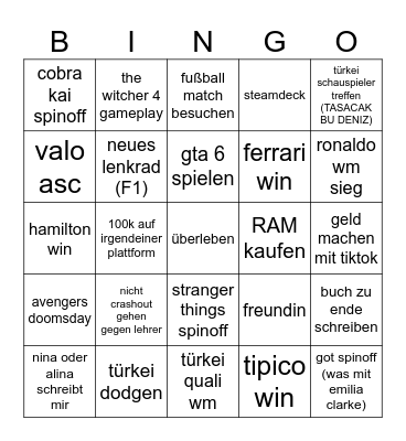 2026 Bingo Card