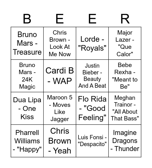 !!!     I LOVE TIPSY COW     !!! Bingo Card