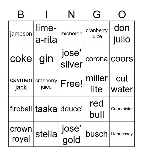 Cutwater Bingo Card