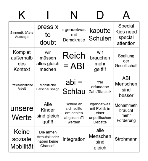 SCHAUGO Bingo Card