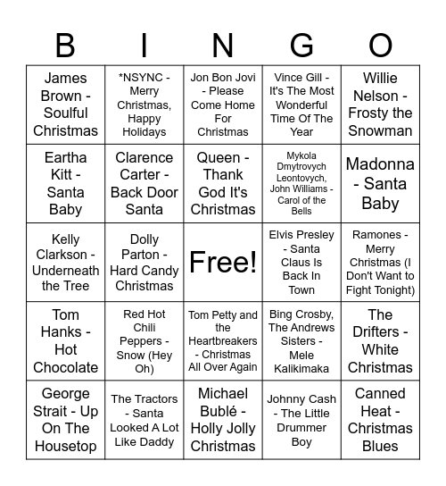 XMAS BINGO #3 Bingo Card