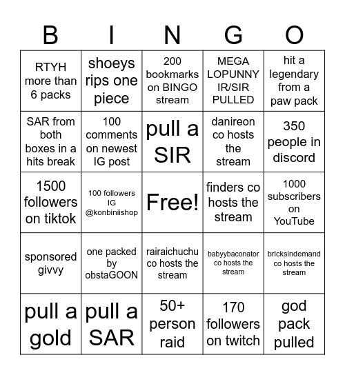 BOXING DAY BINGO Card