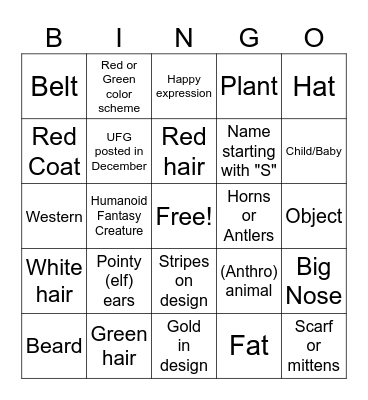 UFG Gacha CHRISTMAS 2025 Edition Bingo Card