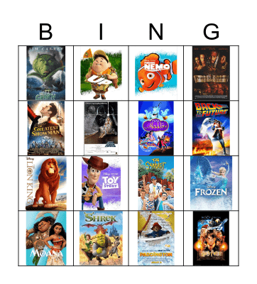 Movies Bingo Card