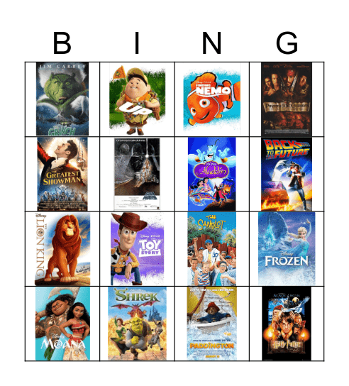 Movies Bingo Card