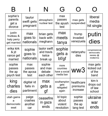 2026 bingo Card