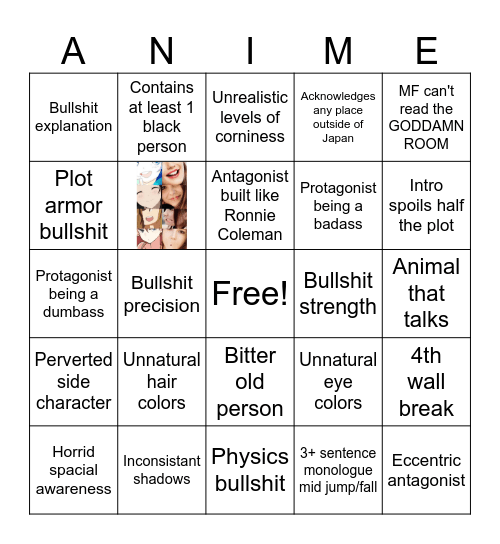Anime Bingo Card
