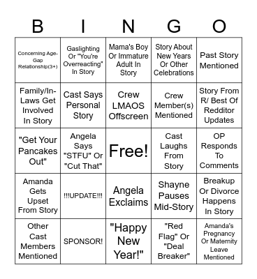 SRRS Bingo Card