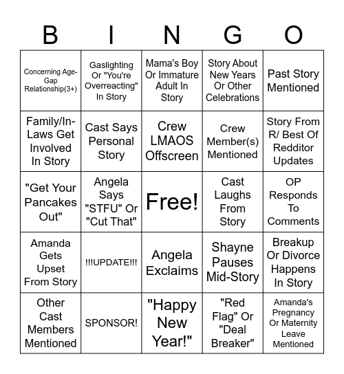 SRRS Bingo Card