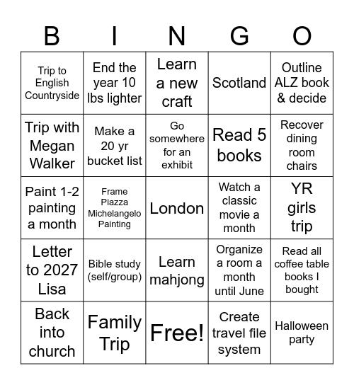 2 0 2 6 Bingo Card