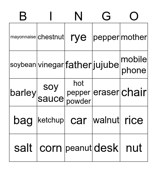 BB6 Unit 1 Bingo Card