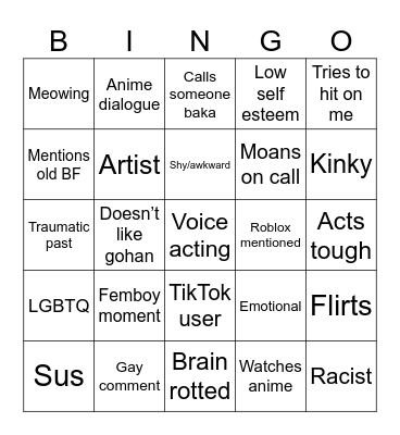 Sadcat0v0 Bingo Card