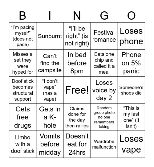 BTV Bingo Card