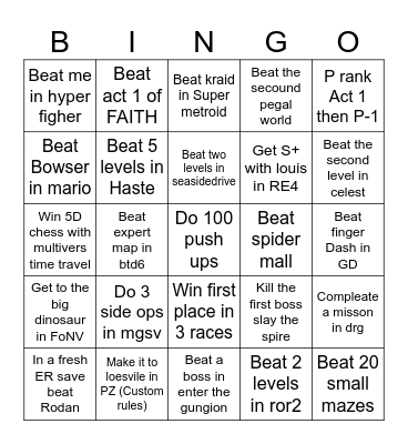 Bingo 2!! Bingo Card