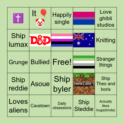Craxypotato’s bingo ✨🫧🧷 Bingo Card