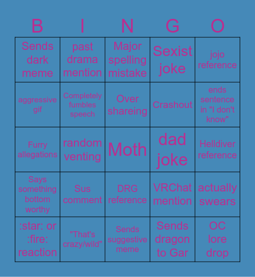 Pixelir's Bingo Card