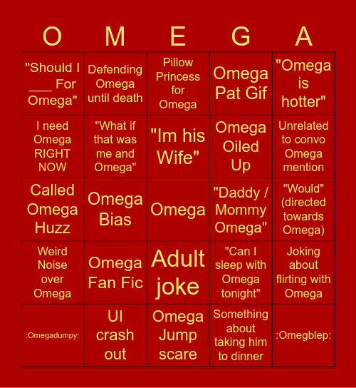 Garchomp's Omega Problem Bingo Card