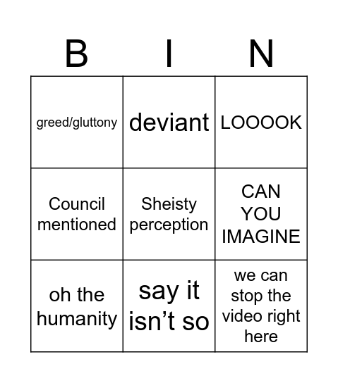 Marco sayings Bingo Card