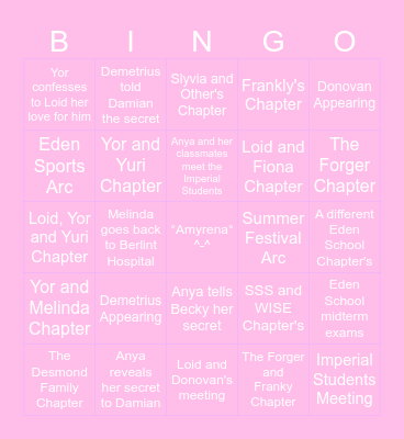Amyrena's SxF 2026 <3 Bingo Card