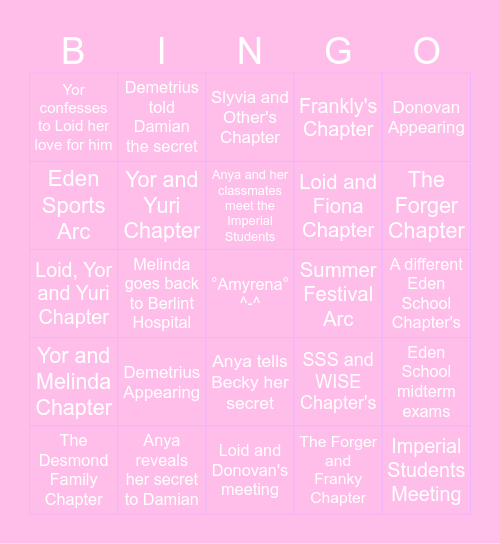 Amyrena's SxF 2026 <3 Bingo Card