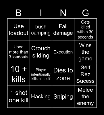 Bloodstrike PC Bingo Card