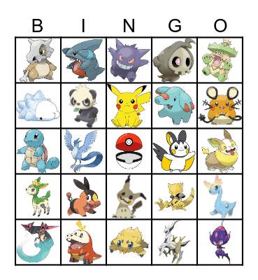 George - Pokemon Bingo Card