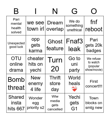 FNF 2026 BINGO Card