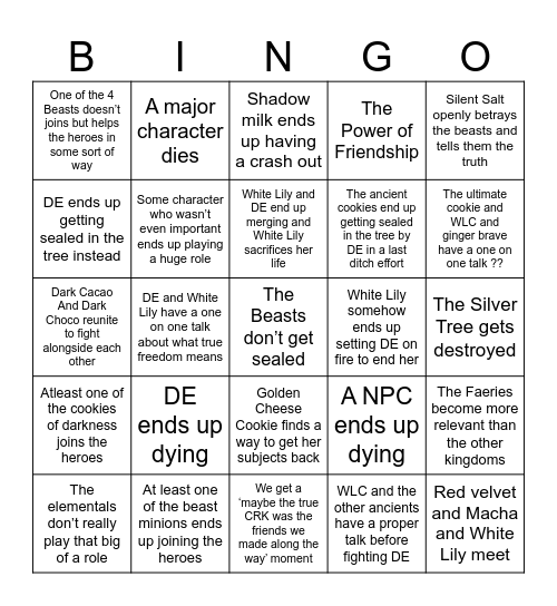 CRK 5th anniversary Bingo Card