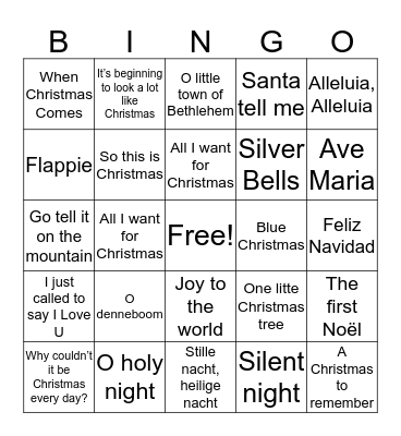 Xmas Bingo Card
