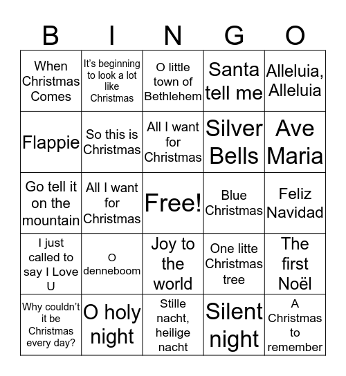 Xmas Bingo Card