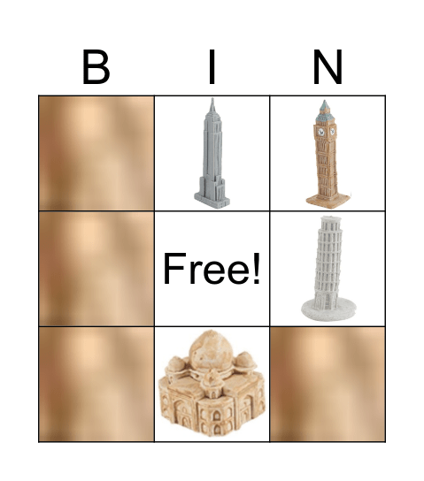 Safari toob landmarks Bingo Card