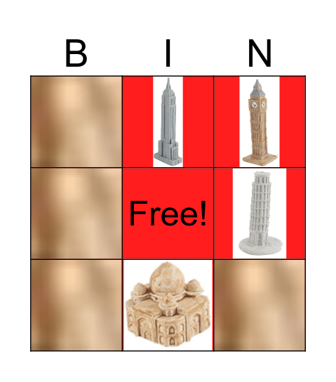 Safari toob landmarks Bingo Card