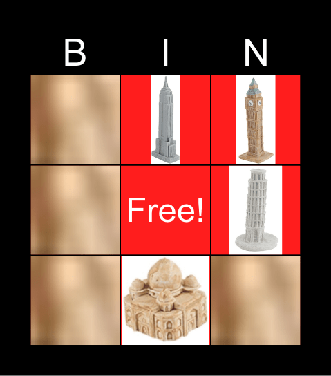Safari toob landmarks Bingo Card