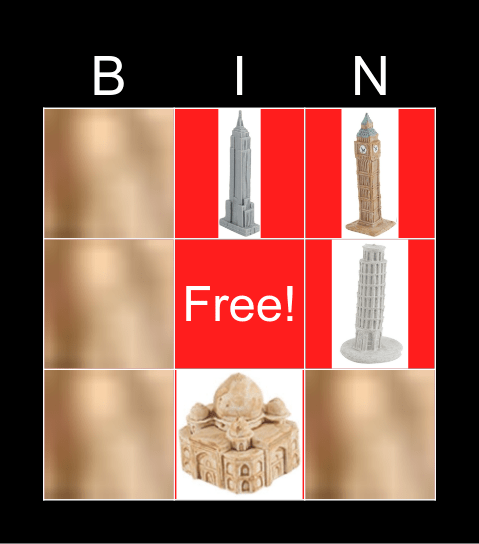 Safari toob landmarks Bingo Card