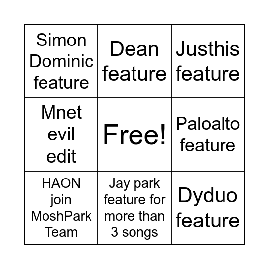 SMTM12? Bingo Card